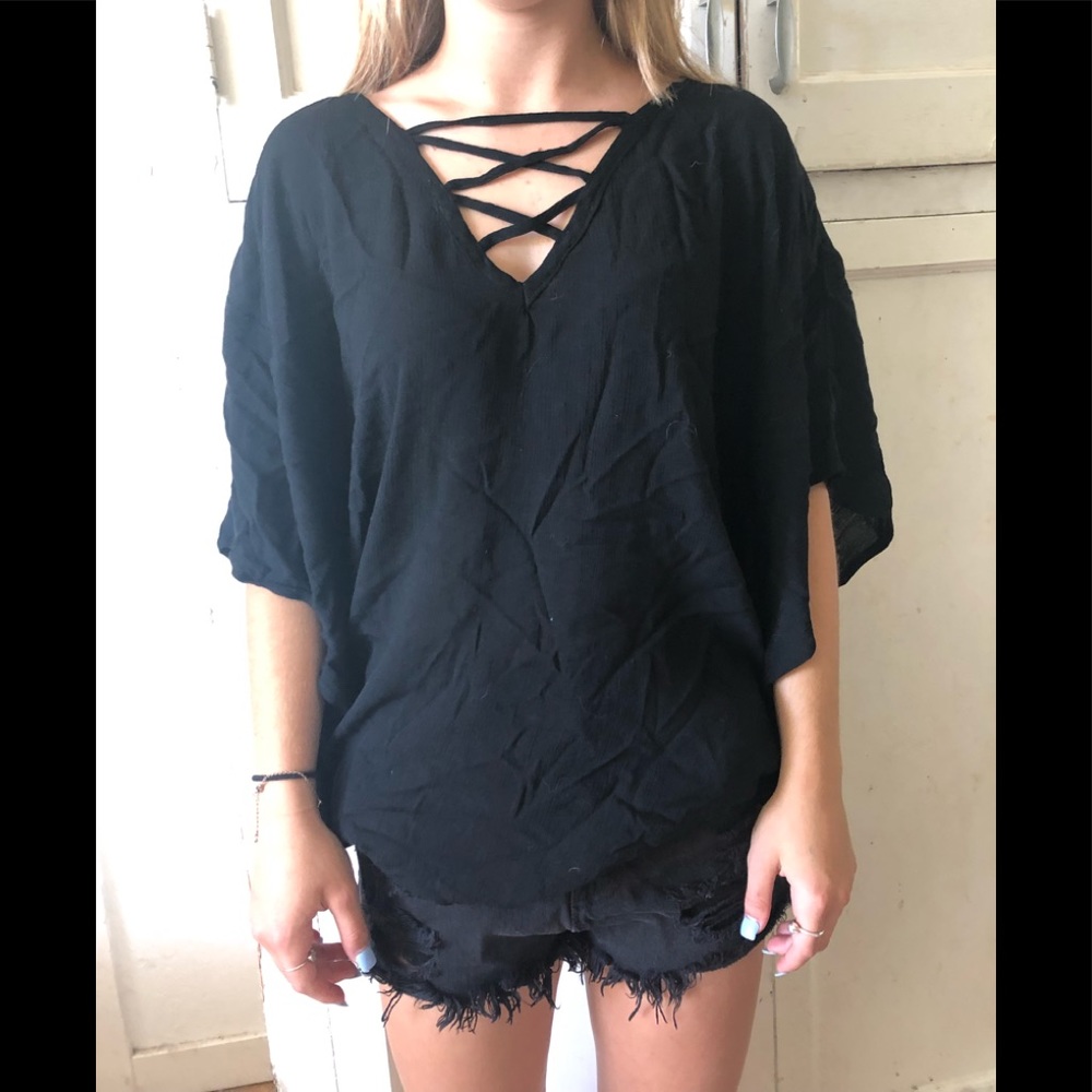 Francesca’s swim little black cover up blouse